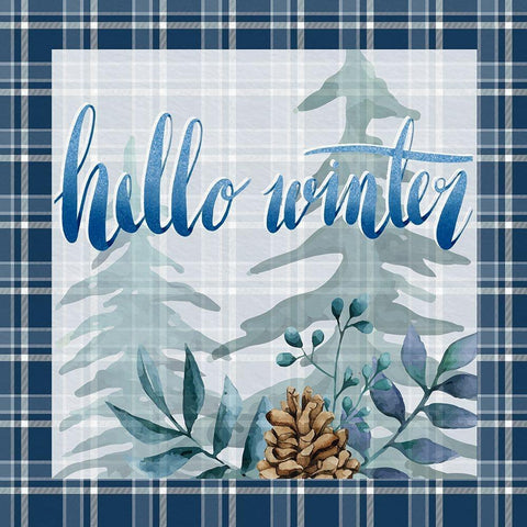 Hello Winter White Modern Wood Framed Art Print by Allen, Kimberly