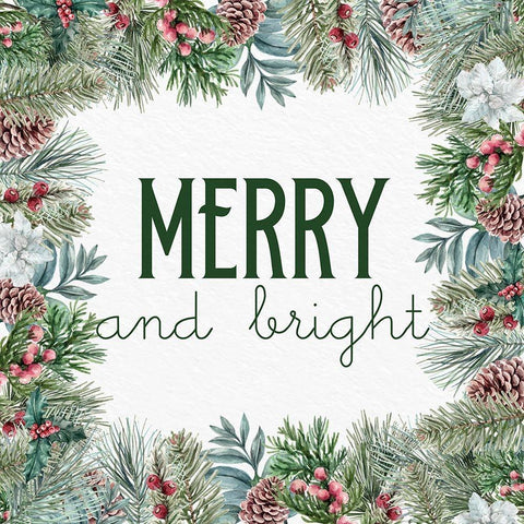 Merry and Bright Black Modern Wood Framed Art Print by Allen, Kimberly