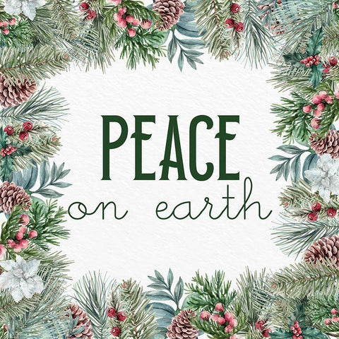 Peace on Earth Gold Ornate Wood Framed Art Print with Double Matting by Allen, Kimberly