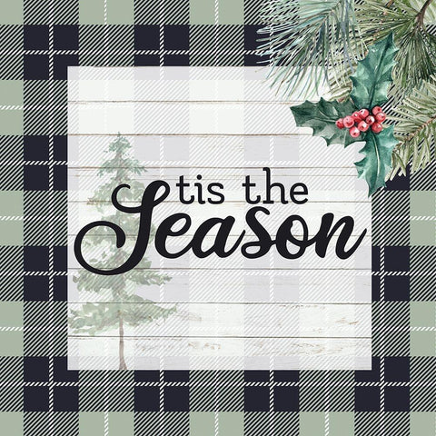 Tis the Season Black Modern Wood Framed Art Print with Double Matting by Allen, Kimberly