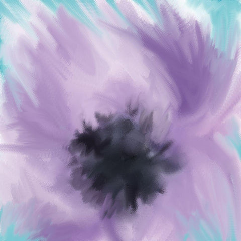 Purple Strokes 2 Black Modern Wood Framed Art Print by Allen, Kimberly