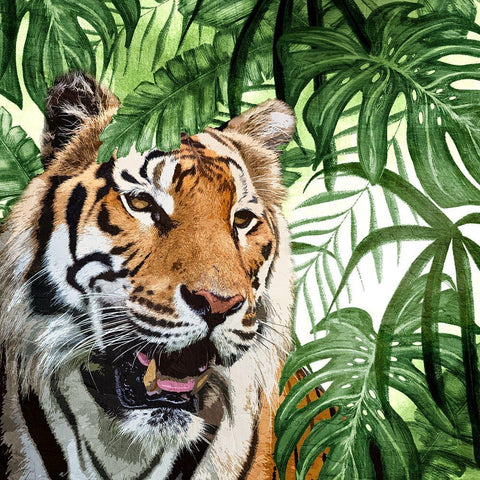 Jungle Eyes 1 White Modern Wood Framed Art Print by Allen, Kimberly