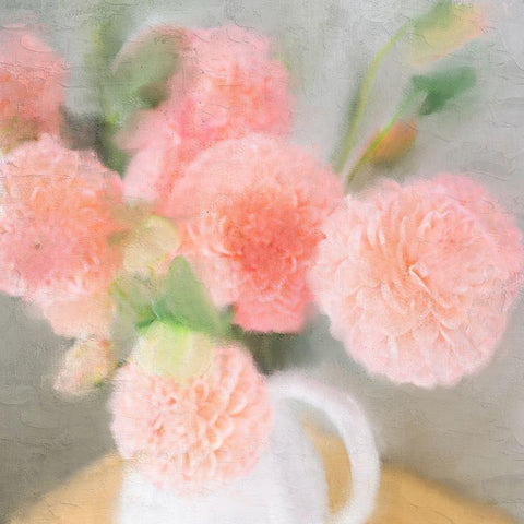 Pink Carnations Black Modern Wood Framed Art Print by Allen, Kimberly