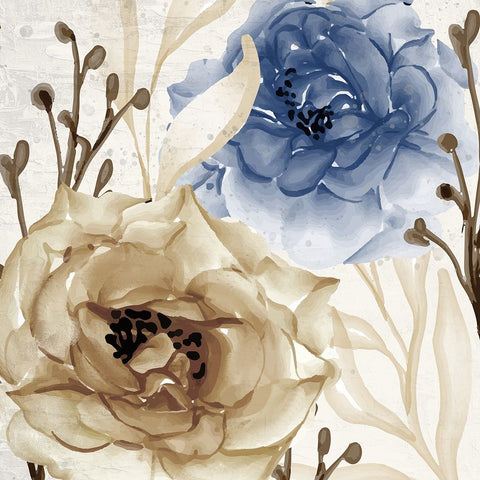 Blue Notes 1 White Modern Wood Framed Art Print with Double Matting by Allen, Kimberly