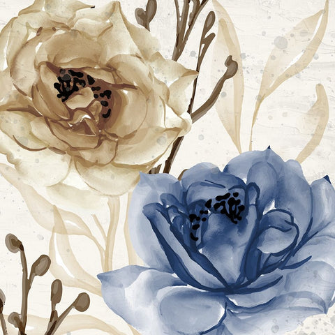 Blue Notes 2 White Modern Wood Framed Art Print with Double Matting by Allen, Kimberly