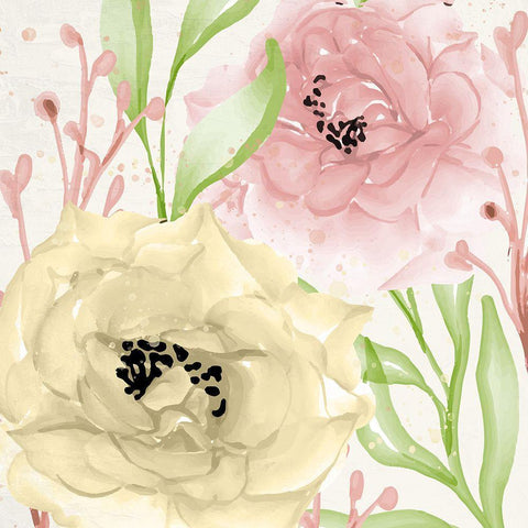 Spring Notes 1 Black Modern Wood Framed Art Print with Double Matting by Allen, Kimberly