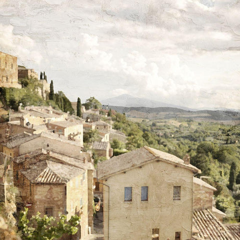 Tuscan Hillside Gold Ornate Wood Framed Art Print with Double Matting by Allen, Kimberly
