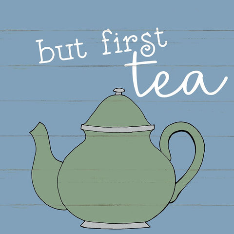 Tea Time 2 White Modern Wood Framed Art Print with Double Matting by Allen, Kimberly