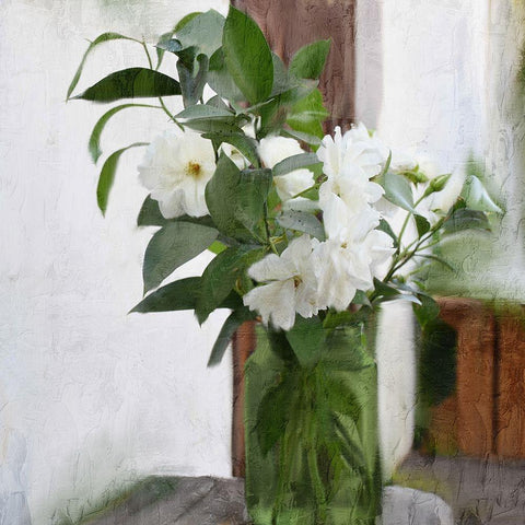 Summer Greens Gold Ornate Wood Framed Art Print with Double Matting by Allen, Kimberly