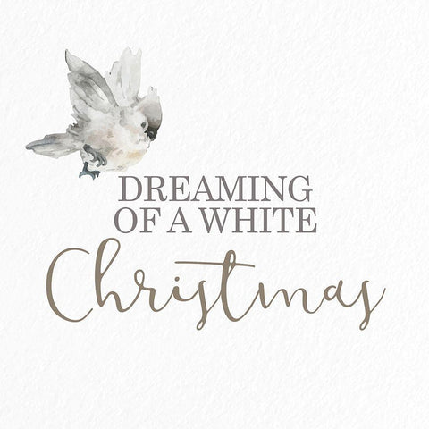 Dreaming Of A White Christmas Bird White Modern Wood Framed Art Print by Allen, Kimberly