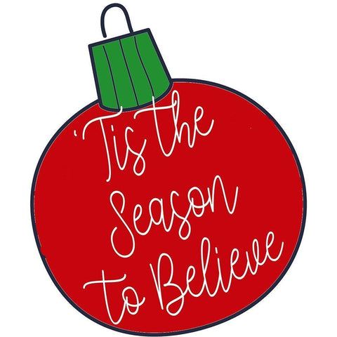 Tis The Season To Believe Black Modern Wood Framed Art Print by Allen, Kimberly