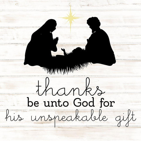 Thanks Be Unto Black Modern Wood Framed Art Print with Double Matting by Allen, Kimberly