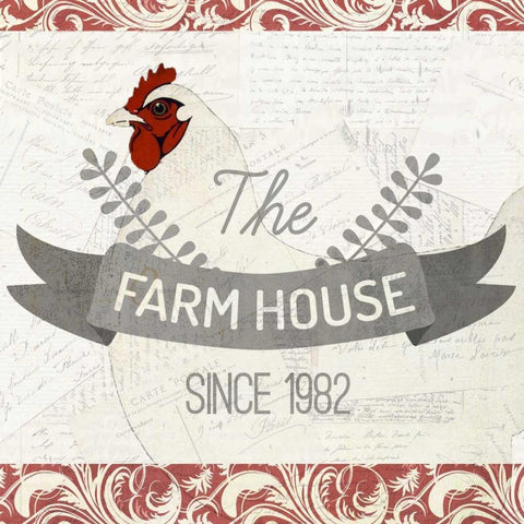 The Farm House White Modern Wood Framed Art Print by Allen, Kimberly