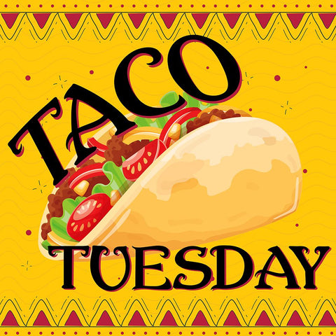 Taco Tuesday Black Ornate Wood Framed Art Print with Double Matting by Allen, Kimberly