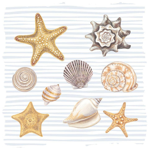 Beach Love Pattern White Modern Wood Framed Art Print by Allen, Kimberly
