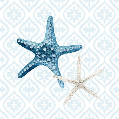 Starfish Tours Pattern Gold Ornate Wood Framed Art Print with Double Matting by Allen, Kimberly