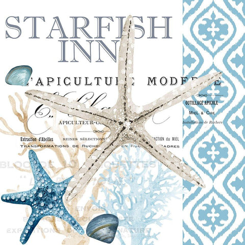 Starfish Tours 2 Black Modern Wood Framed Art Print by Allen, Kimberly