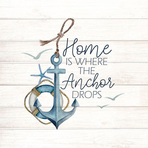 Anchor Home White Modern Wood Framed Art Print by Allen, Kimberly