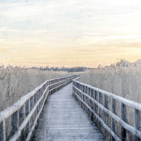 Wooden Pier Black Modern Wood Framed Art Print by Allen, Kimberly