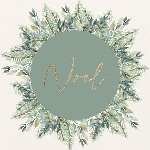 Christmas Greens 3 White Modern Wood Framed Art Print with Double Matting by Allen, Kimberly