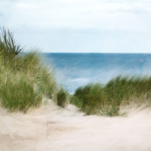 Sand Dunes Beach Black Modern Wood Framed Art Print by Allen, Kimberly