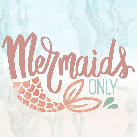 Mermaids Only Black Modern Wood Framed Art Print by Allen, Kimberly