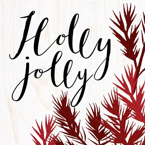 Holly Jolly Black Ornate Wood Framed Art Print with Double Matting by Allen, Kimberly
