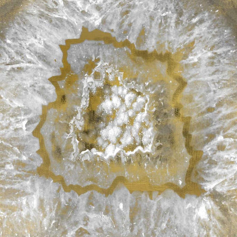 Burst of Gold White Modern Wood Framed Art Print with Double Matting by Allen, Kimberly