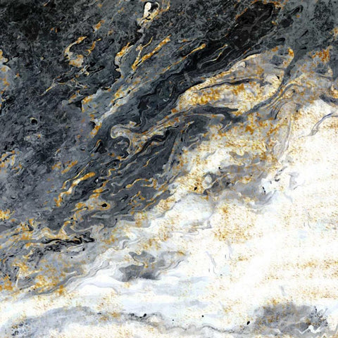 Gold Flecks Mood Black Modern Wood Framed Art Print by Allen, Kimberly