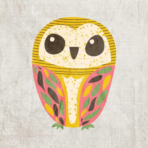 Owl Love 3 Gold Ornate Wood Framed Art Print with Double Matting by Allen, Kimberly