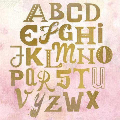 ABC Pink Black Modern Wood Framed Art Print by Allen, Kimberly