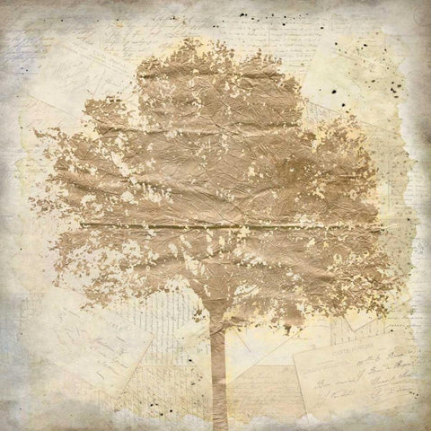 Tree Silhouette Gold Craft 1 White Modern Wood Framed Art Print by Allen, Kimberly