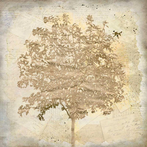 Tree Silhouette Gold Craft 2 White Modern Wood Framed Art Print by Allen, Kimberly