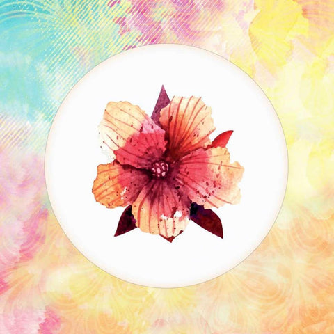 Tropical Floral Square 1 Gold Ornate Wood Framed Art Print with Double Matting by Allen, Kimberly