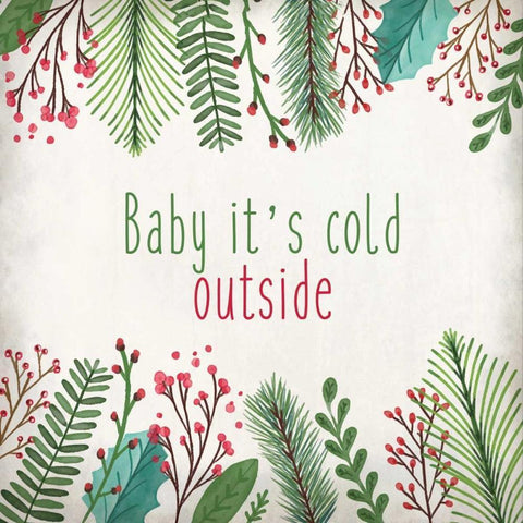Baby Its Cold White Modern Wood Framed Art Print with Double Matting by Allen, Kimberly