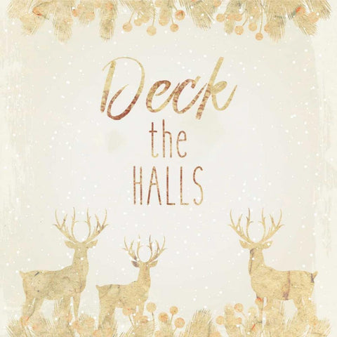 Deck The Halls White Modern Wood Framed Art Print with Double Matting by Allen, Kimberly
