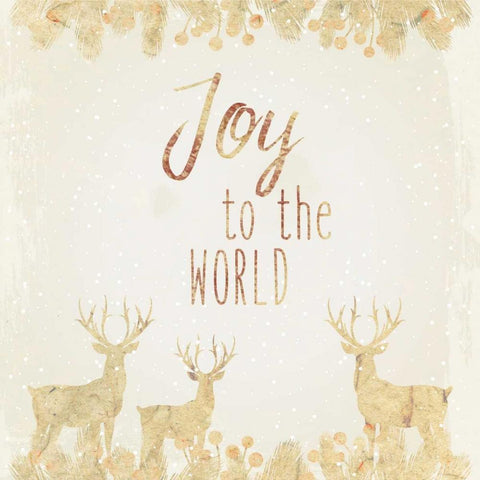 Joy To The World Black Ornate Wood Framed Art Print with Double Matting by Allen, Kimberly