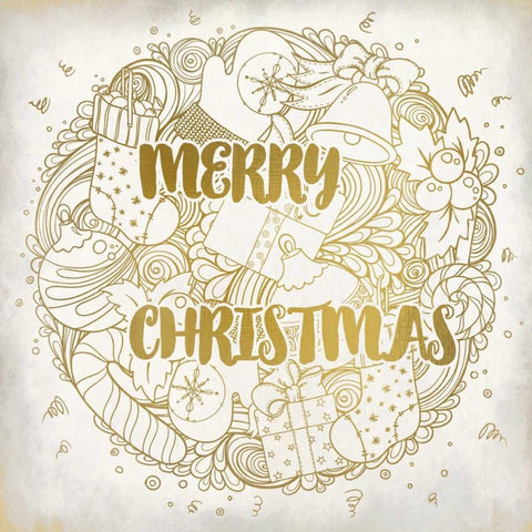 Merry Christmas Ornament White Modern Wood Framed Art Print by Allen, Kimberly