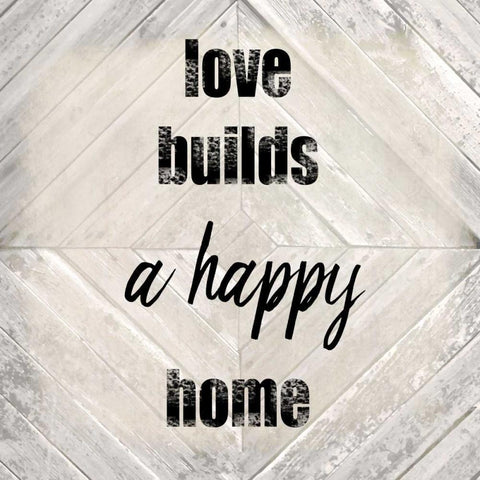 Love Builds A Happy Gold Ornate Wood Framed Art Print with Double Matting by Allen, Kimberly