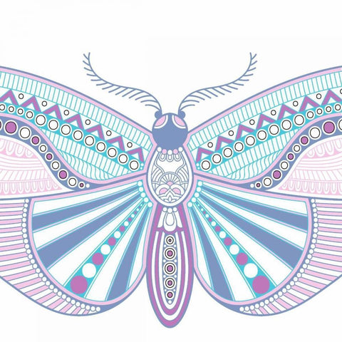 Colorful Butterfly 3 White Modern Wood Framed Art Print with Double Matting by Allen, Kimberly