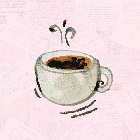 Coffee Time 1 Black Modern Wood Framed Art Print with Double Matting by Allen, Kimberly