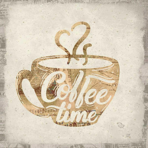 Coffee Time 1 Black Modern Wood Framed Art Print with Double Matting by Allen, Kimberly