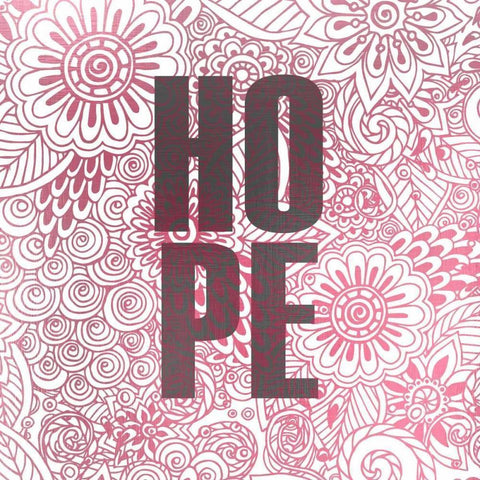 Pink Hope Black Modern Wood Framed Art Print by Allen, Kimberly