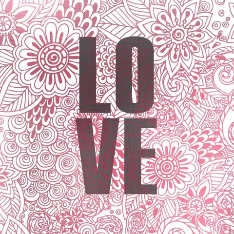 Pink Love Black Modern Wood Framed Art Print by Allen, Kimberly