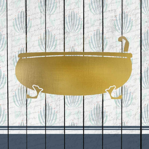 Bath Time 2 Gold Ornate Wood Framed Art Print with Double Matting by Allen, Kimberly