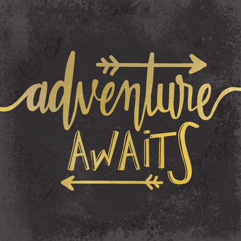 Adventure Awaits 1 Black Modern Wood Framed Art Print by Allen, Kimberly