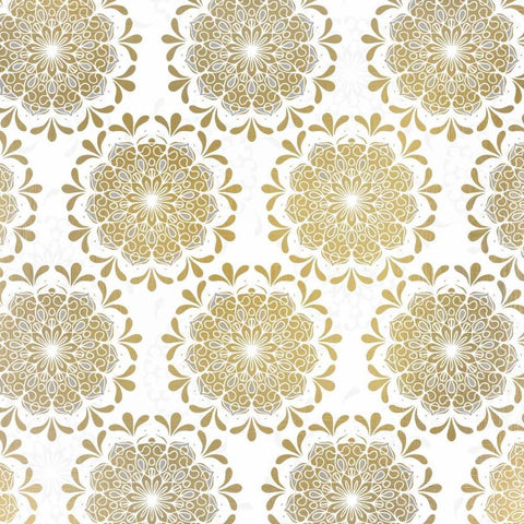 Mandala Pattern in Gold White Modern Wood Framed Art Print with Double Matting by Allen, Kimberly
