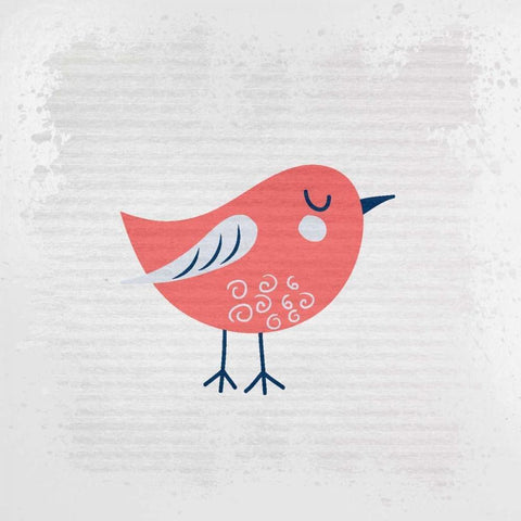 Song Bird 3 White Modern Wood Framed Art Print with Double Matting by Allen, Kimberly