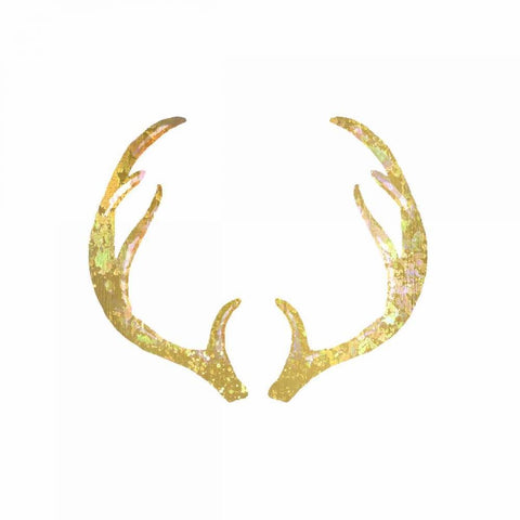 Splatter Antler 1 Black Modern Wood Framed Art Print by Allen, Kimberly