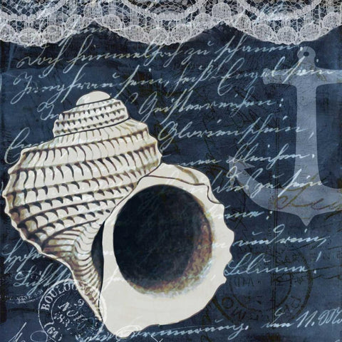 Shell Dreams 1 Gold Ornate Wood Framed Art Print with Double Matting by Allen, Kimberly